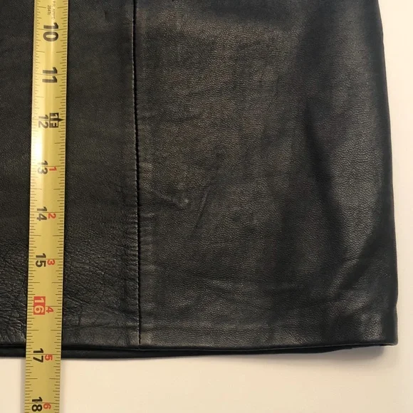 Vintage 111 STATE Black Leather Short Skirt - Picture 9 of 12